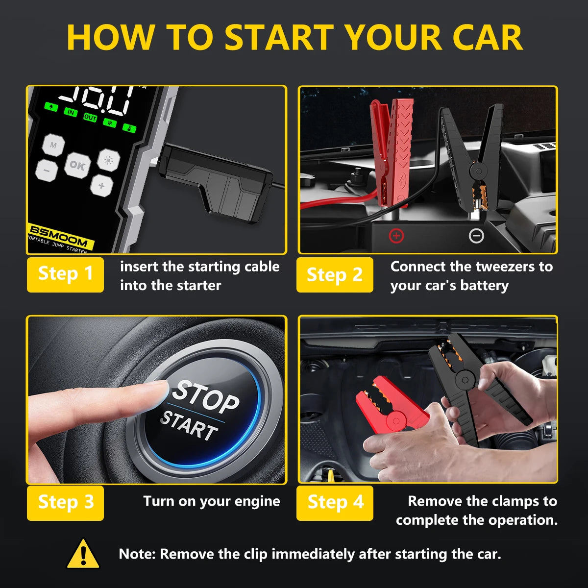BSMOOM 7000A Car Jump Starter Power Bank With 150 PSI Air Pump