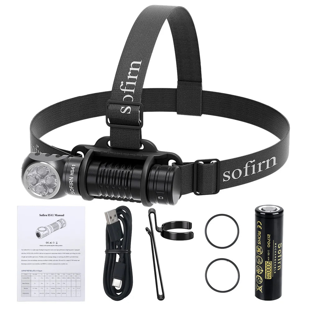 Sofirn HS41 Headlamp 4000lm USB C Rechargeable SST20 LED