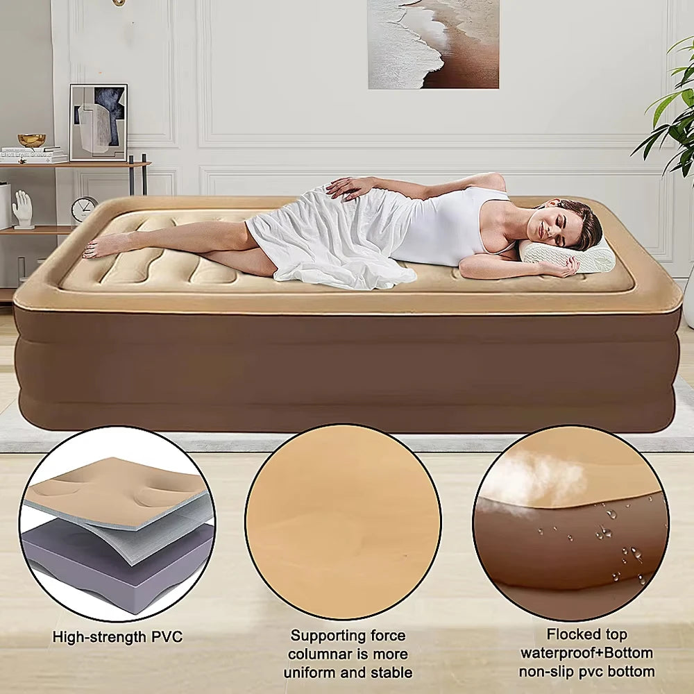 By Inflating Two Person Inflatable Mattress For Camping