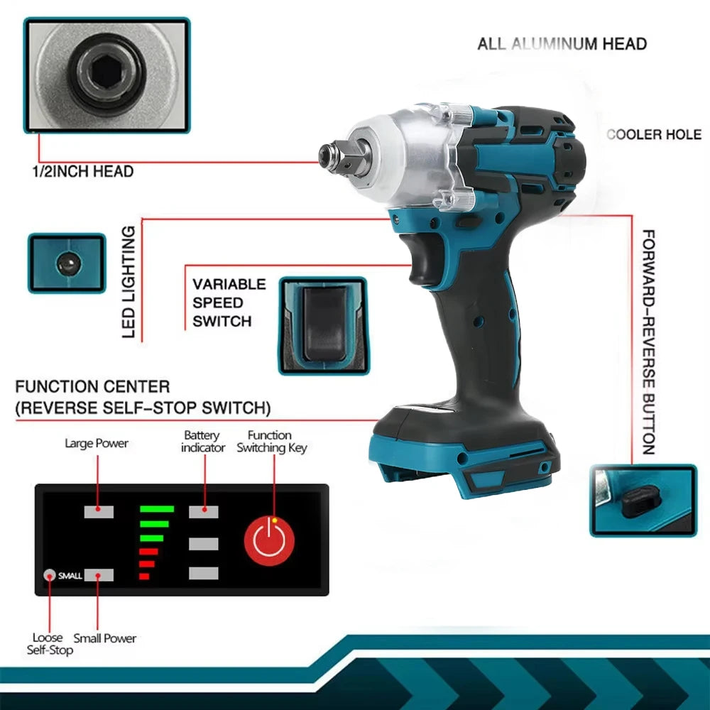 Magnitt Brushless Cordless Impact Wrench 18V Kit With Toolbox