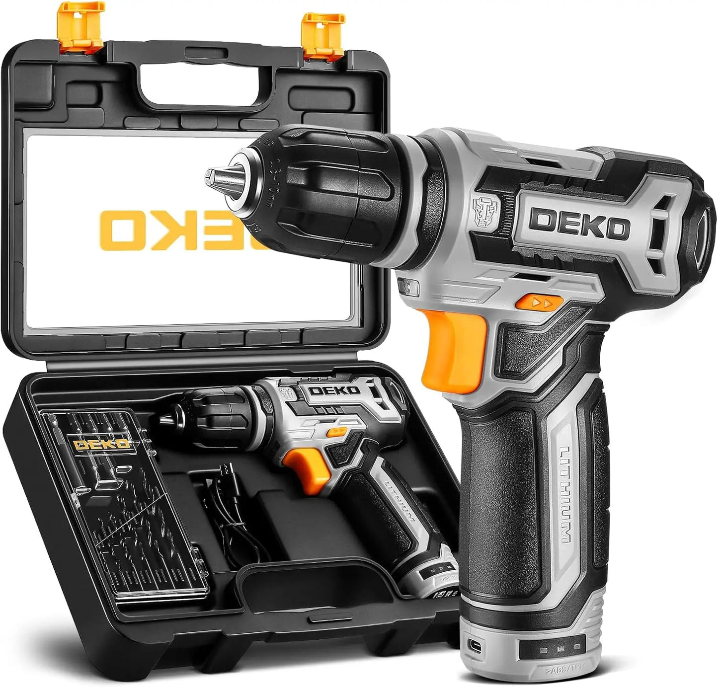 DEKODIY 12V Cordless Drill Set With Keyless Chuck Bits