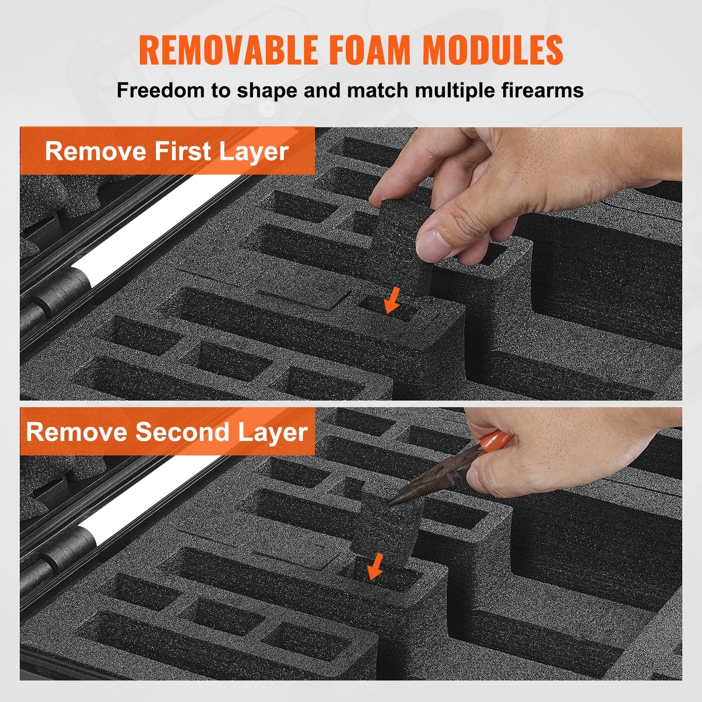 SucceBuy Hard Pistol Case With Pre Cut PU Foam Waterproof