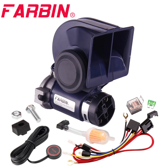 FARBIN Snail Air Horn With Compressor 12V 150dB Dual Tone