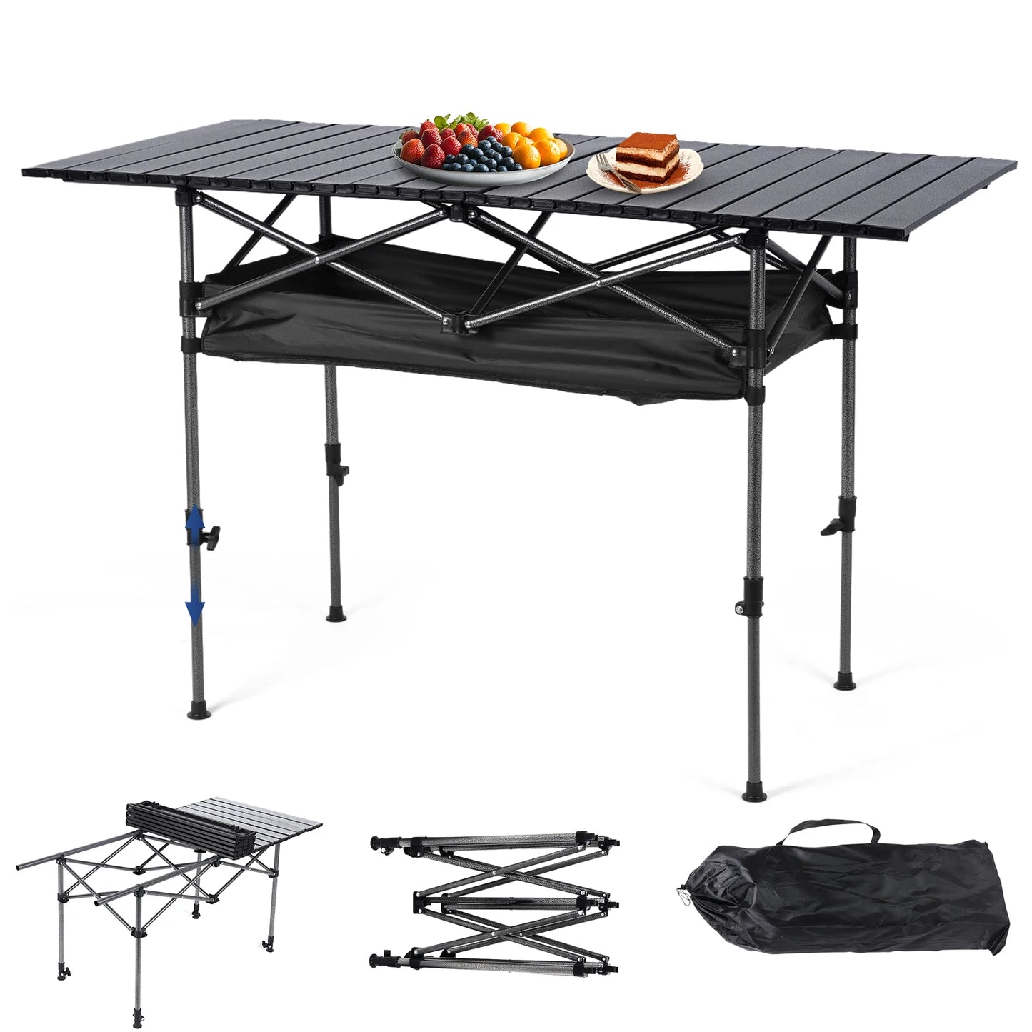 Shunmaii Outdoor Folding Adjustable Table Aluminum Portable Camping