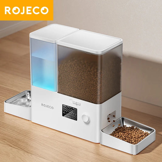 ROJECO 2in1 Automatic Pet Feeder and Water Dispenser