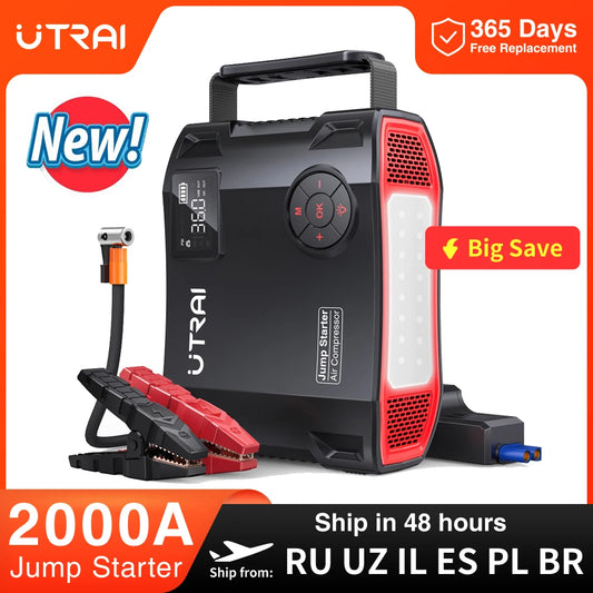 UTRAI 4 In 1 Jump Starter Power Bank 16000mAh 150PSI Air Compressor