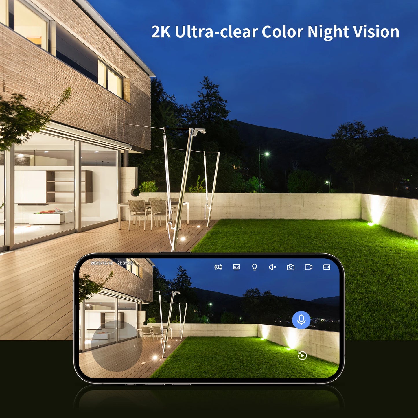 Jennov 2K Outdoor Indoor Security Camera With WiFi Night Vision