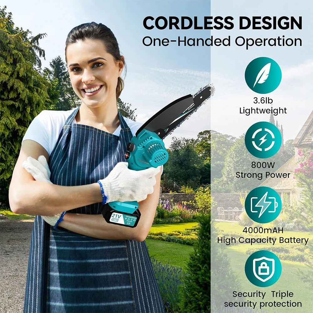 SeeSii Mini Cordless Chainsaw Kit Wood Cutter Pruning Tool Makita 18V