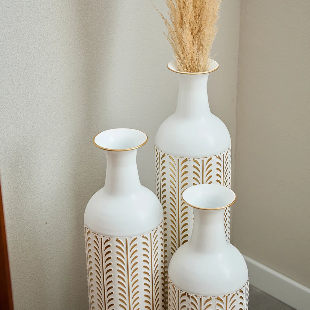 TWISTER.CK Floor Metal Vase Set Modern Drop-Shaped Standing Vases