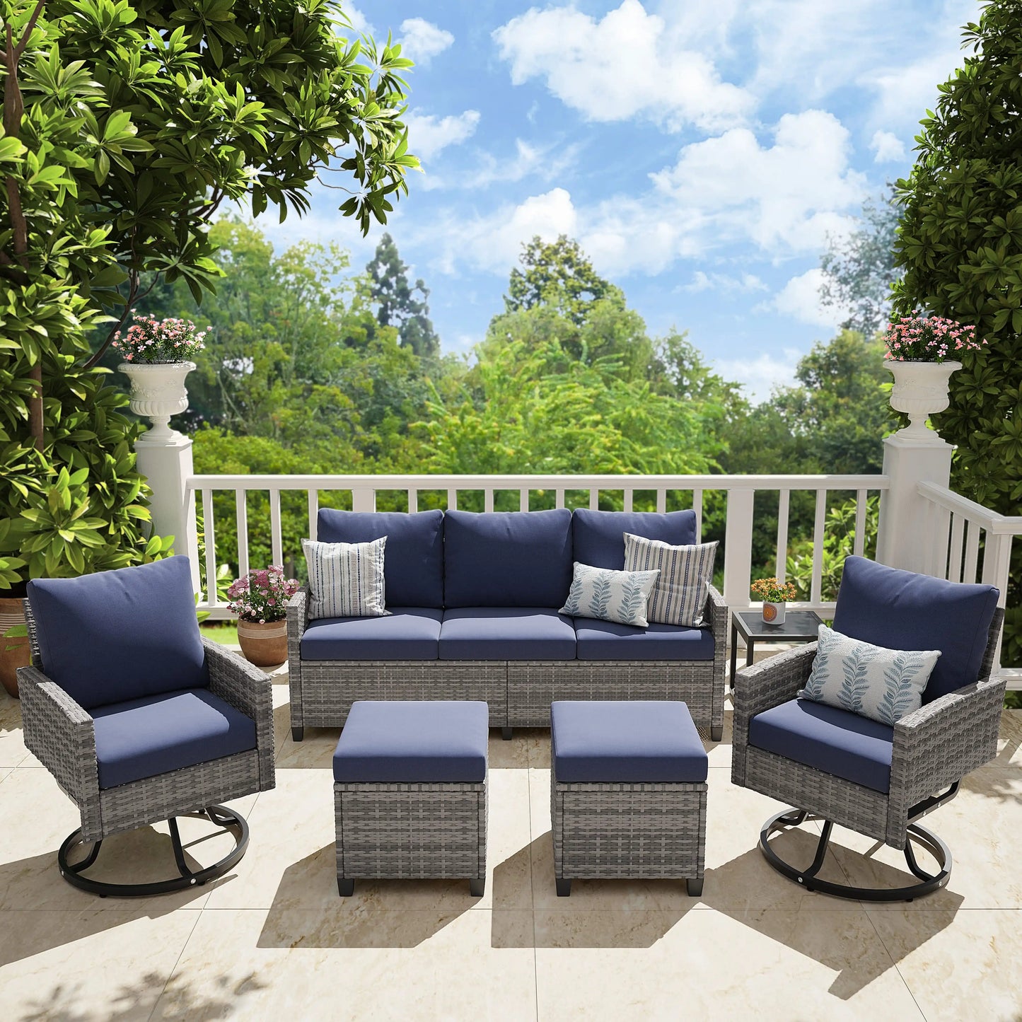 Seogwisam 6 Piece Wicker Patio Furniture Set Outdoor Conversation