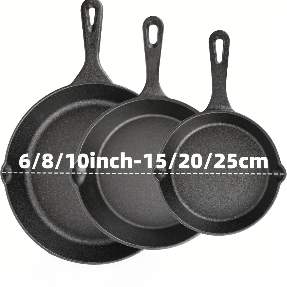 AEDG Cast Iron Skillet Set Nonstick For Oven Grill Campfire