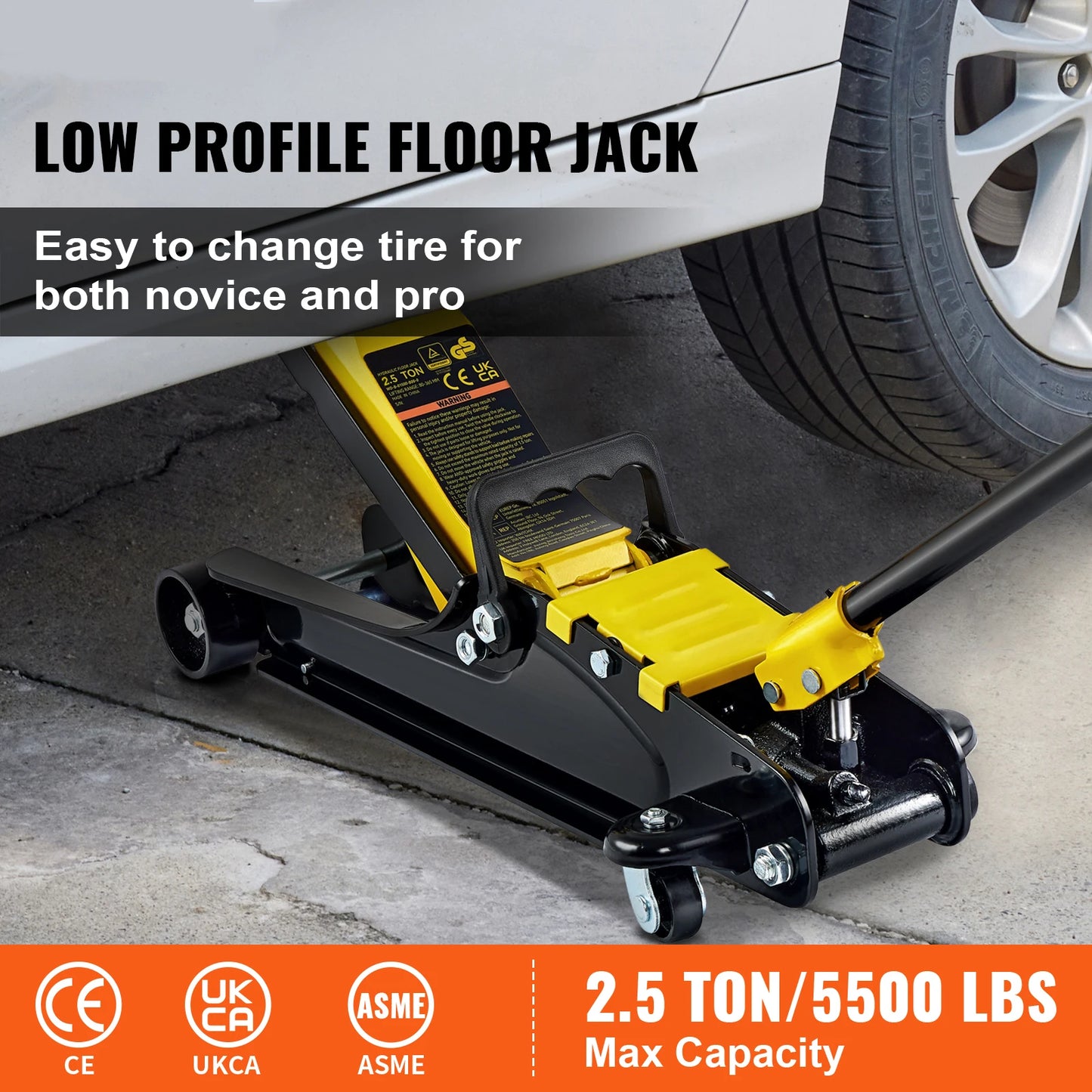 SucceBuy 2.5T Floor Hydraulic Jack Heavy Duty Pneumatic