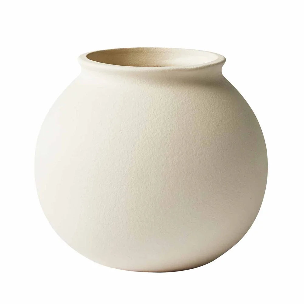 Matte Ceramic Round Vase Modern Minimalist Home Decor Centerpiece