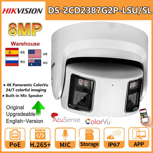 Hikvision 8MP 4K Panoramic ColorVu Turret IP Camera DS-2CD2387G2P-LSU/SL