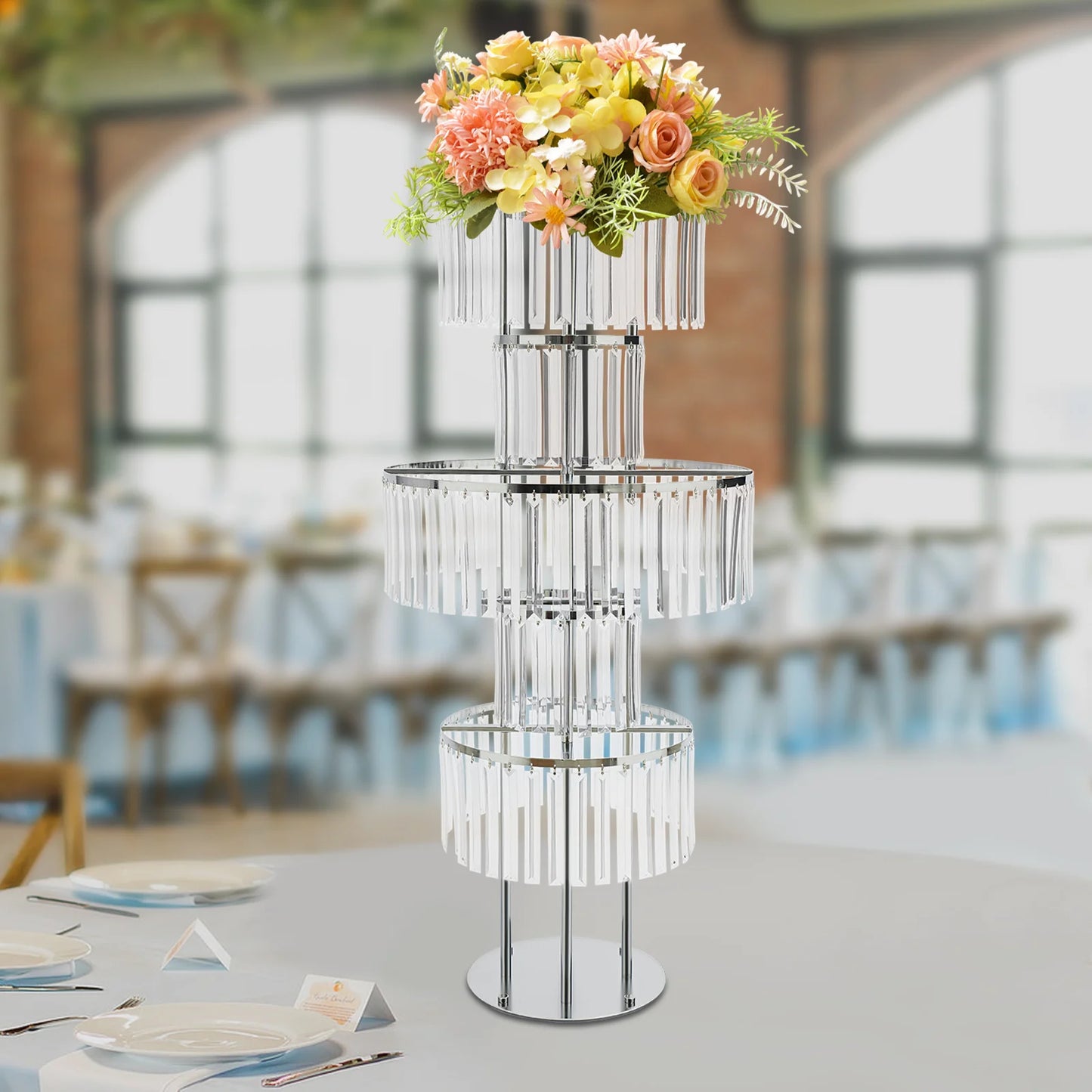 5-Tier Wedding Centerpiece Flower Stand Acrylic Hanging Vase