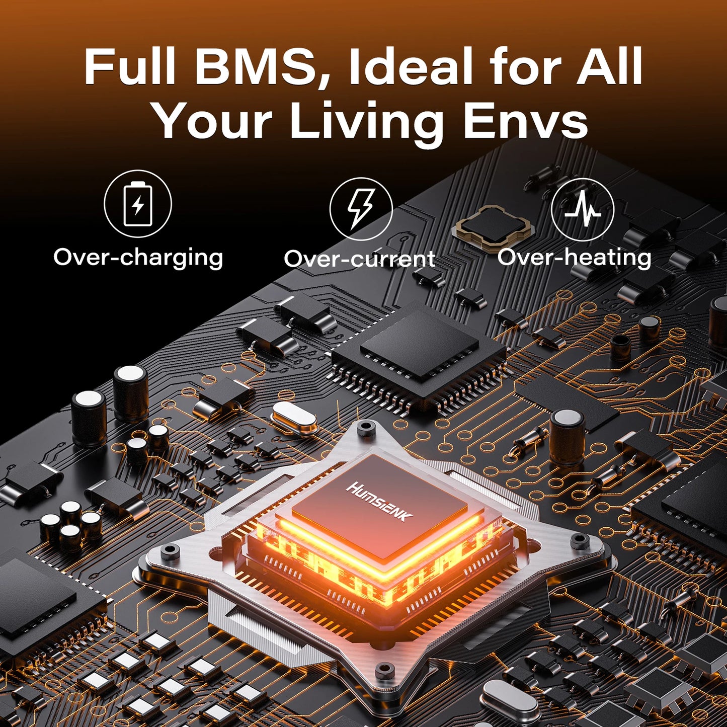 Humsienk 12V 310Ah LiFePO4 Battery 3968Wh With 100A BMS UL1973 RV