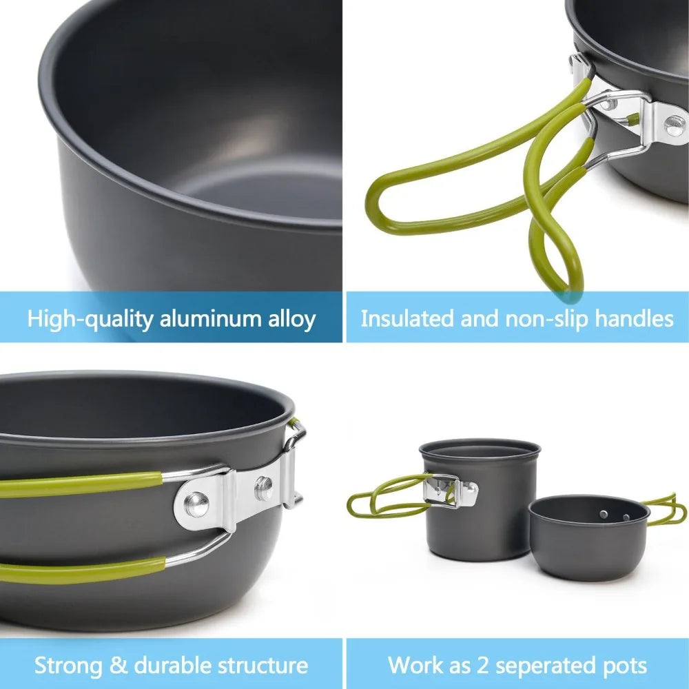Camping Cookware Stove Carabiner Canister Stand Tripod Stainless Steel Cup