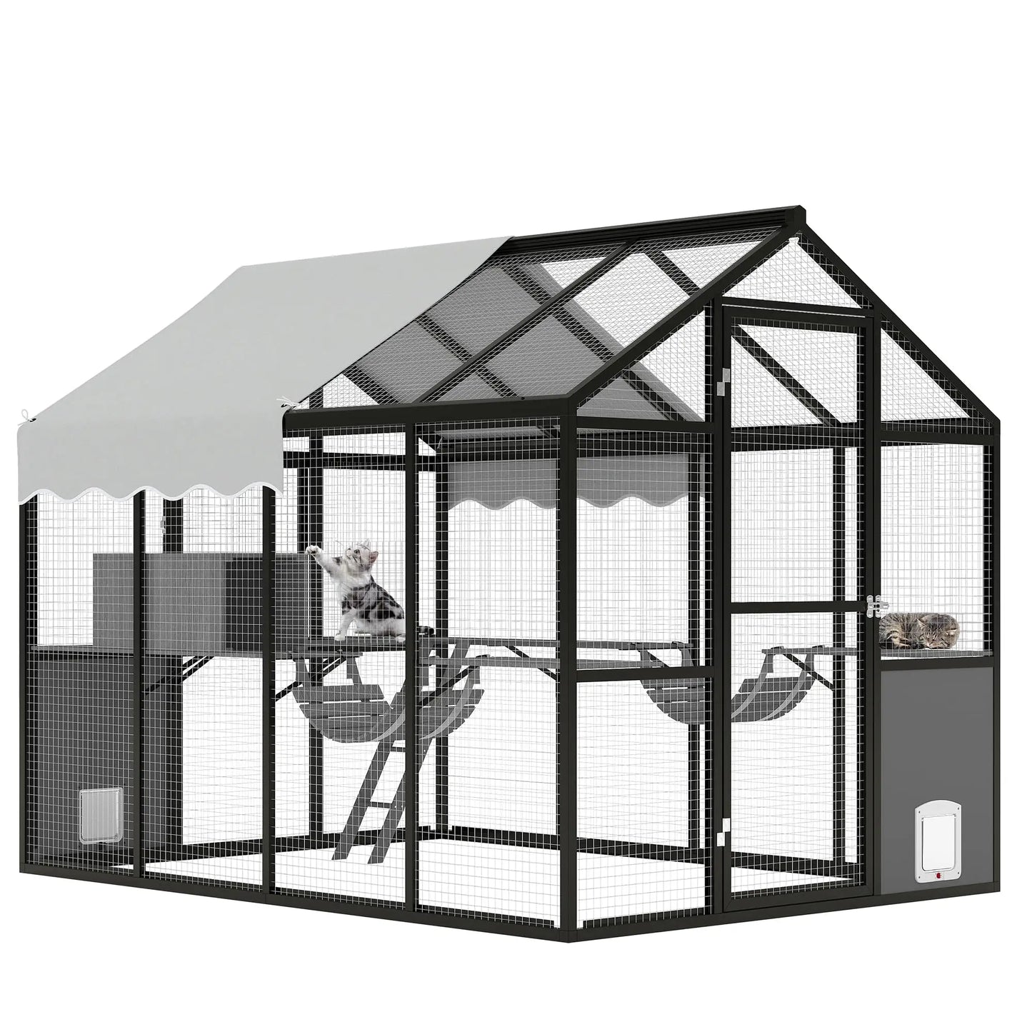 HiMISSCatio Aluminum Outdoor Catio Enclosure Walk in Cat Run