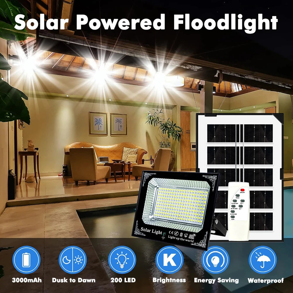 Outdoor Solar Flood Light IP67 With Remote Control