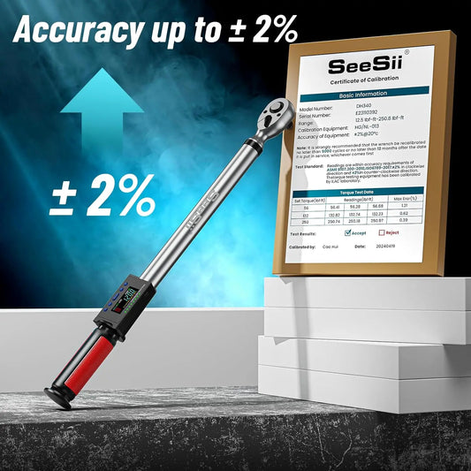 SeeSii Digital Torque Wrench With 2 Percent Accuracy 340 Nm