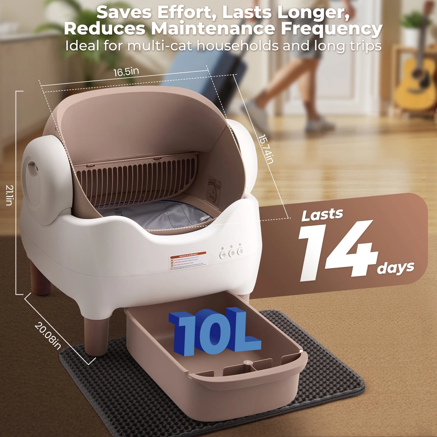 Lunapurr Self-Cleaning Automatic Cat Litter Box With App Control