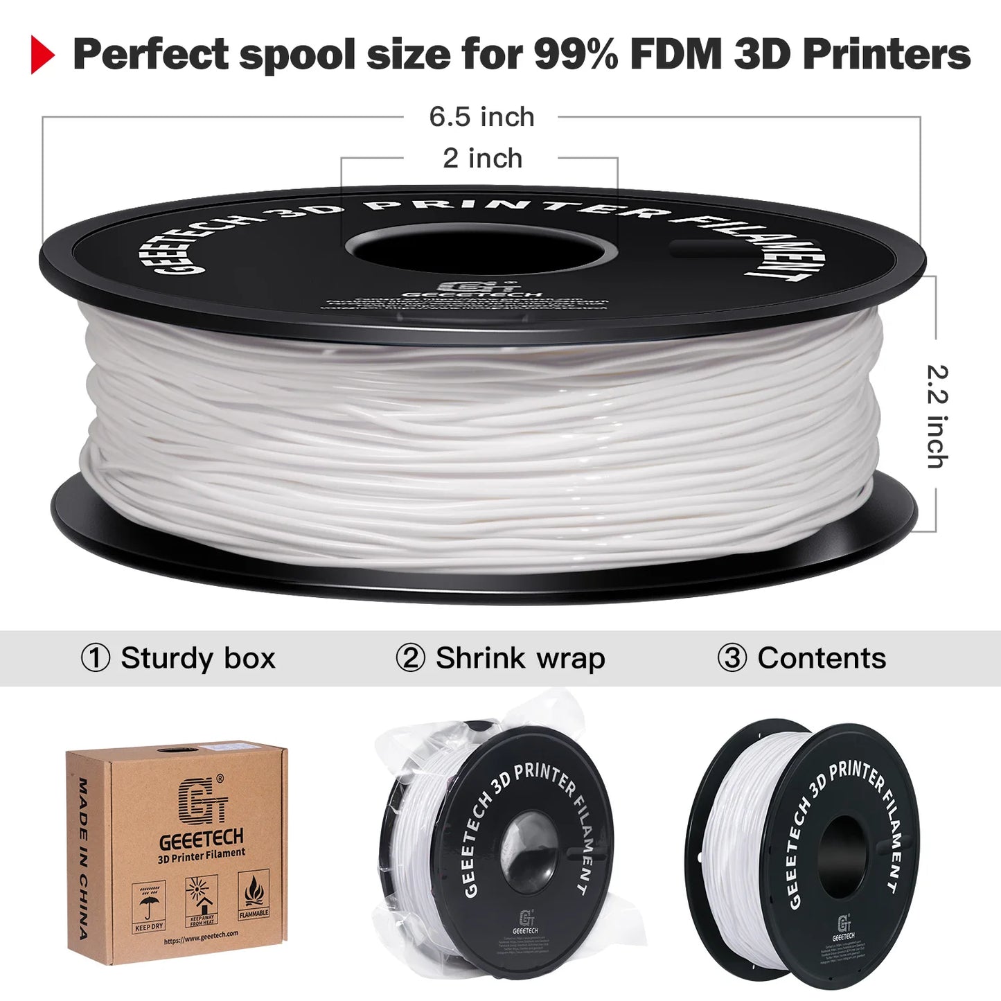 GEEETECH TPU Filament Flexible Material for 3D Printers