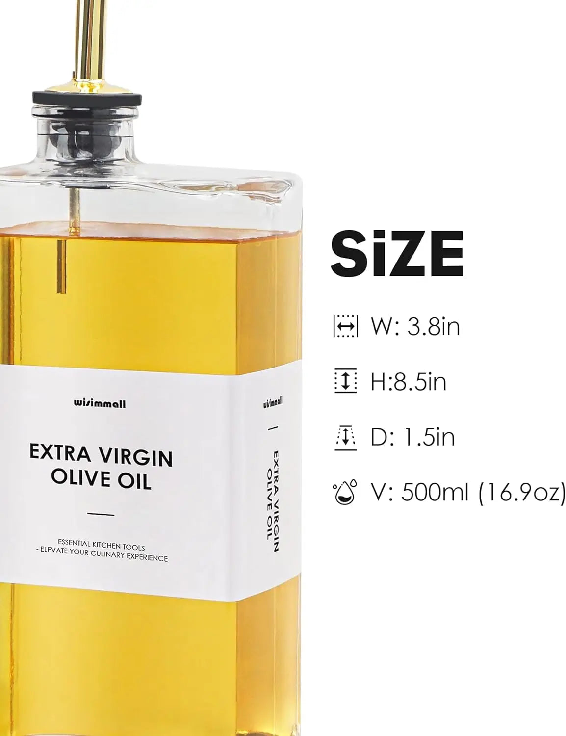 Olive Oil Dispenser Glass Bottle For Kitchen 2 Pack