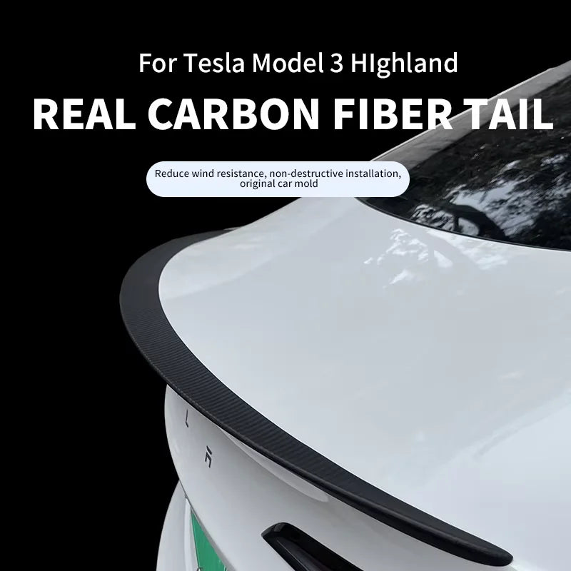 Highland Real Carbon Fiber Spoiler For Tesla Model 3