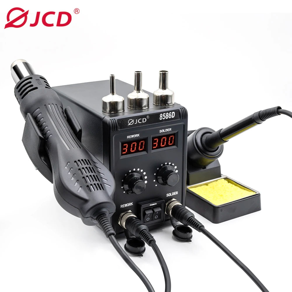 JCD 750W Soldering Station 2in1 Hot Air Rework LCD 8586D