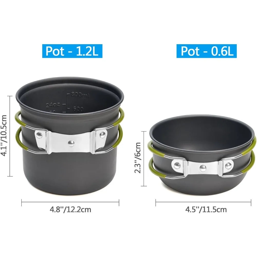Camping Cookware Stove Carabiner Canister Stand Tripod Stainless Steel Cup