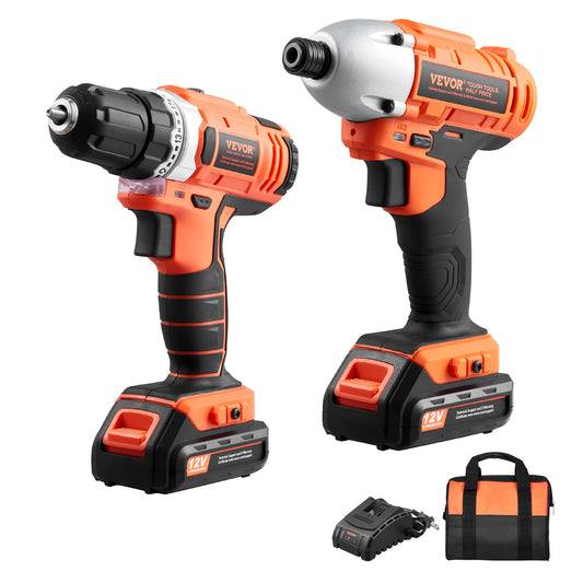SucceBuy Cordless 2 Tool Drill And Impact Driver Kit Screws