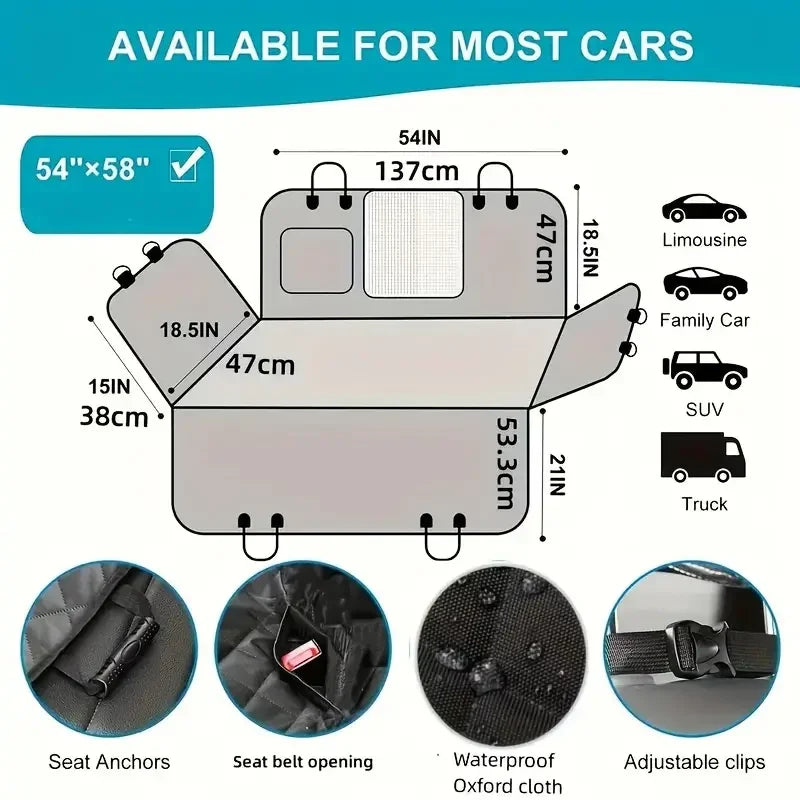Dog Car Seat Cover Waterproof Nonslip Hammock For Cars And Trucks