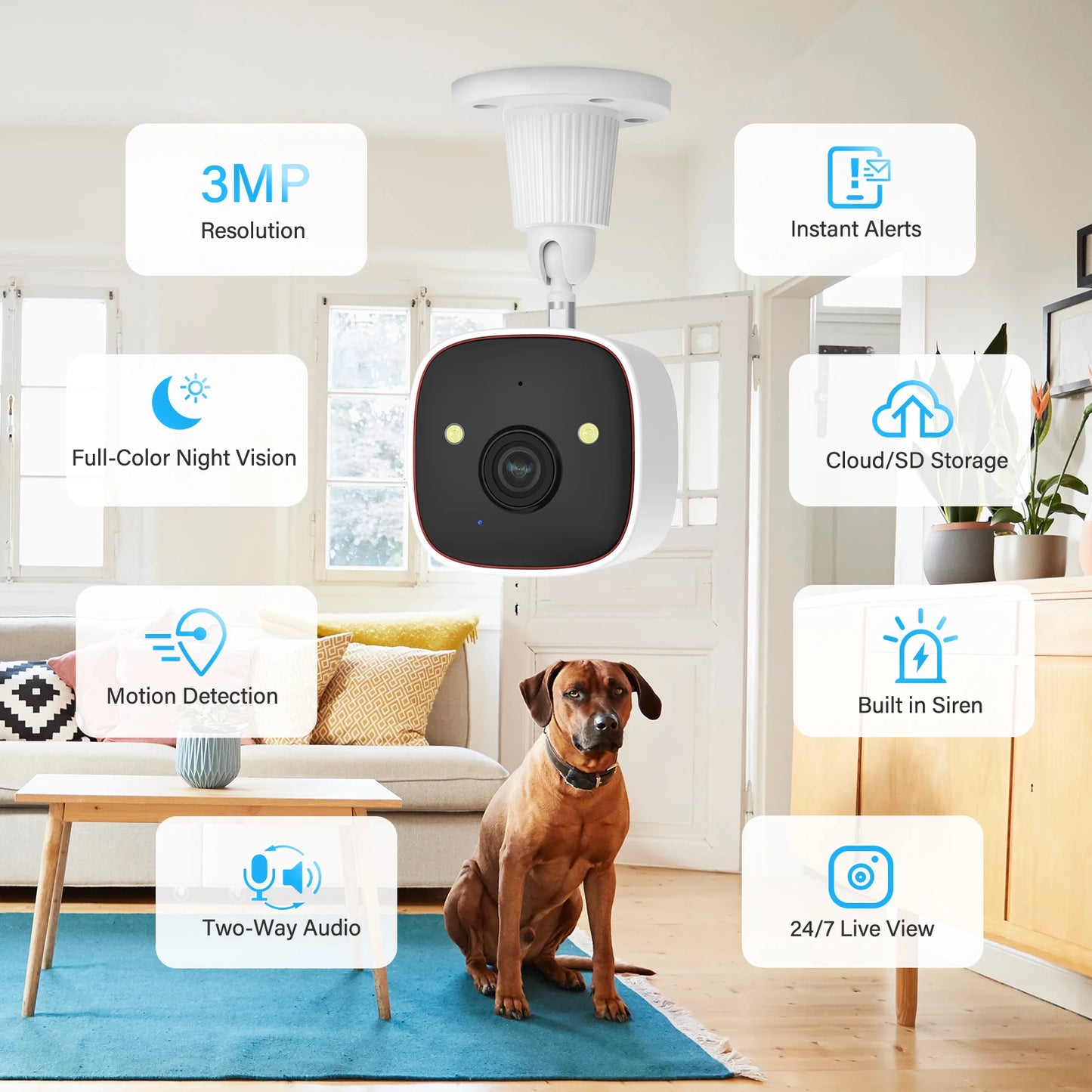 JENNOV Outdoor Wireless Security Camera 3MP 1296P WiFi Surveillance