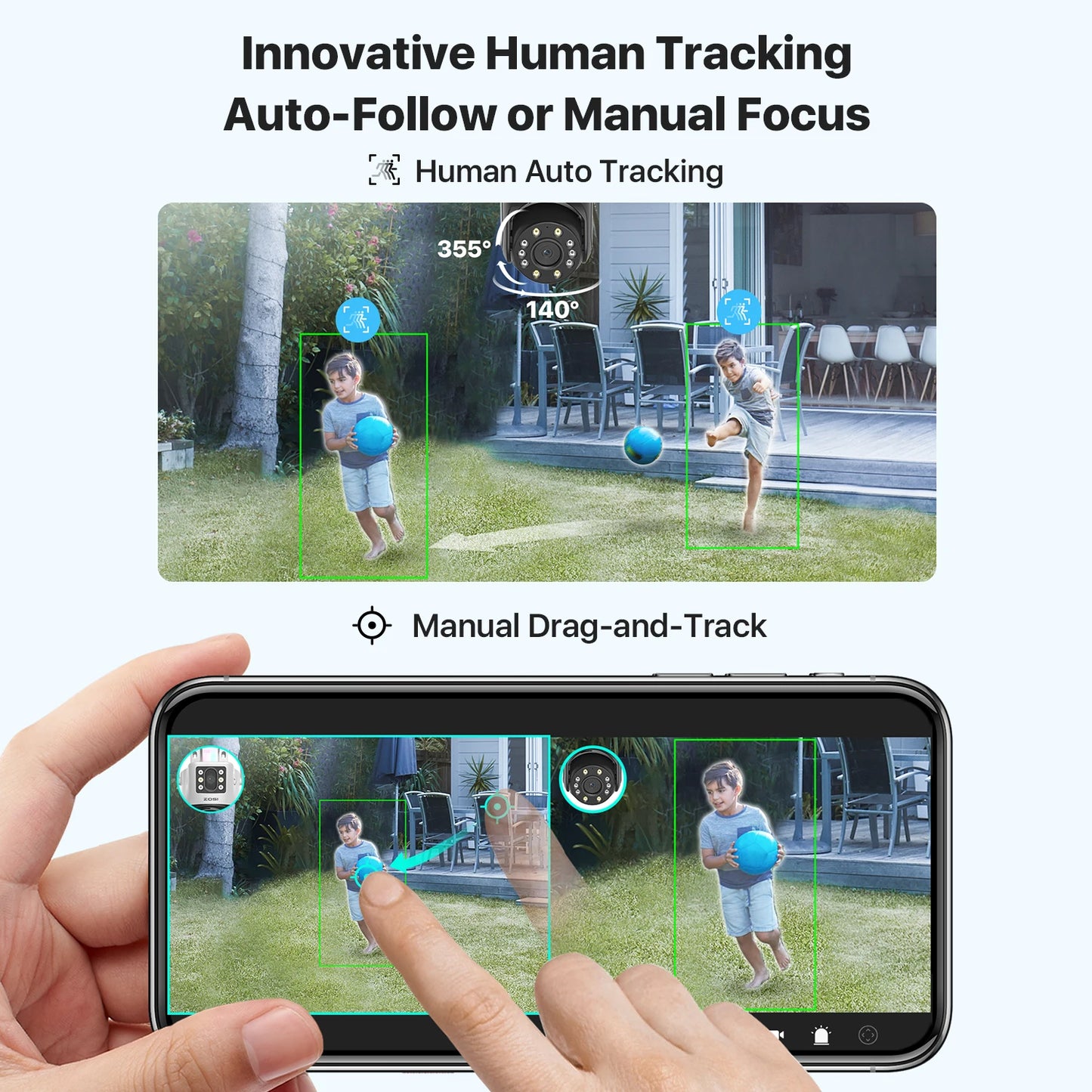 ZOSI C298 4K 8MP Dual Lens PTZ Security Outdoor Surveillance