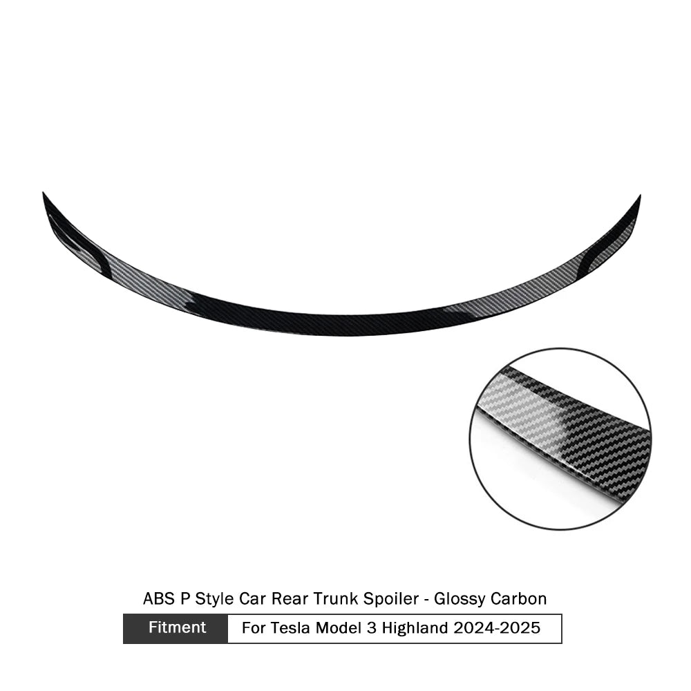 Tesla Model 3 Highland ABS Carbon Fiber Rear Trunk Spoiler