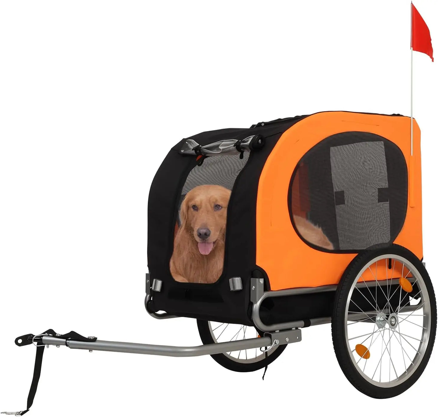 HiMISS Steel Dog Bike Trailer With Folding Universal Coupler