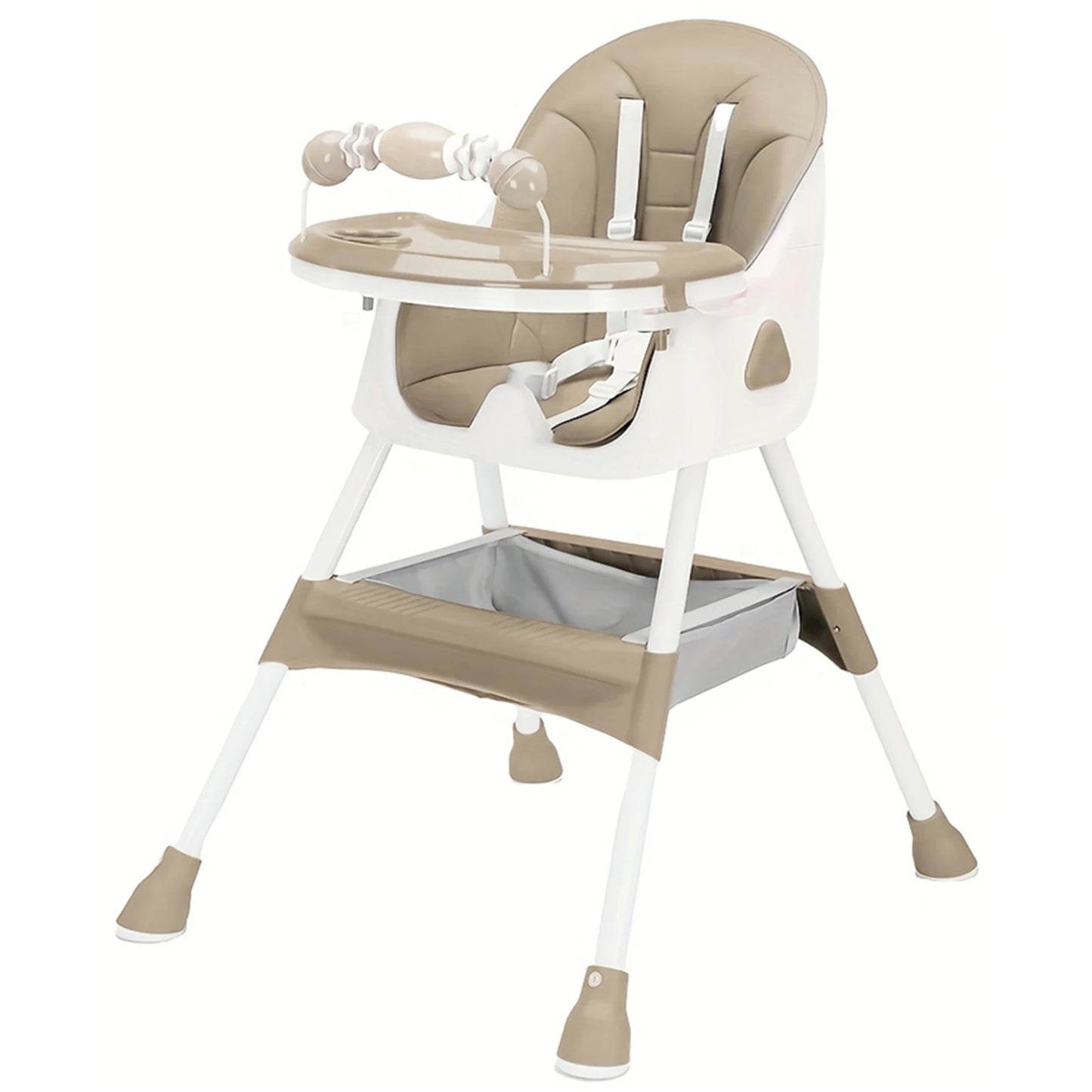 PIORLADO Foldable Baby High Chair With Tray And Toy Rack