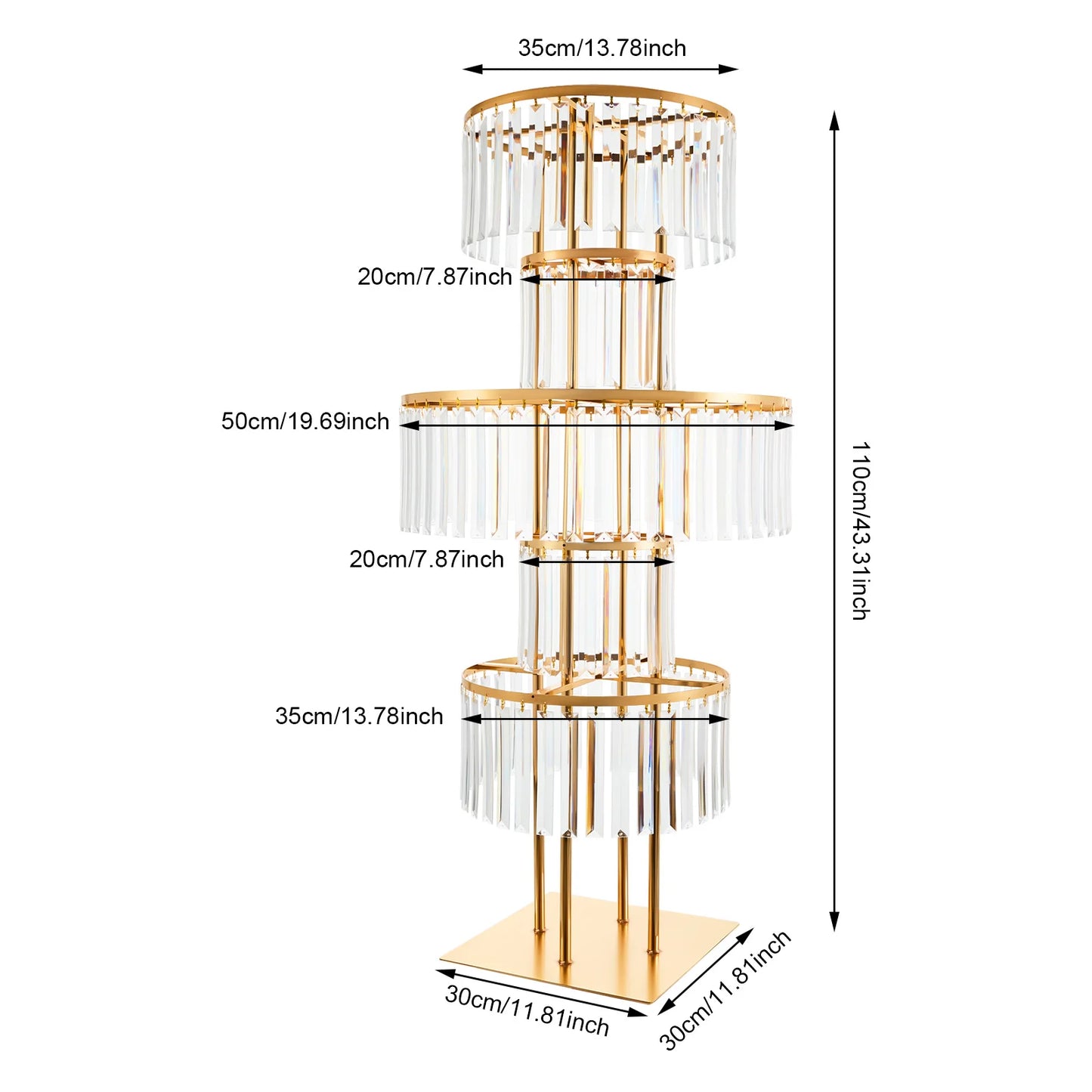 5-Tier Wedding Centerpiece Flower Stand Acrylic Hanging Vase