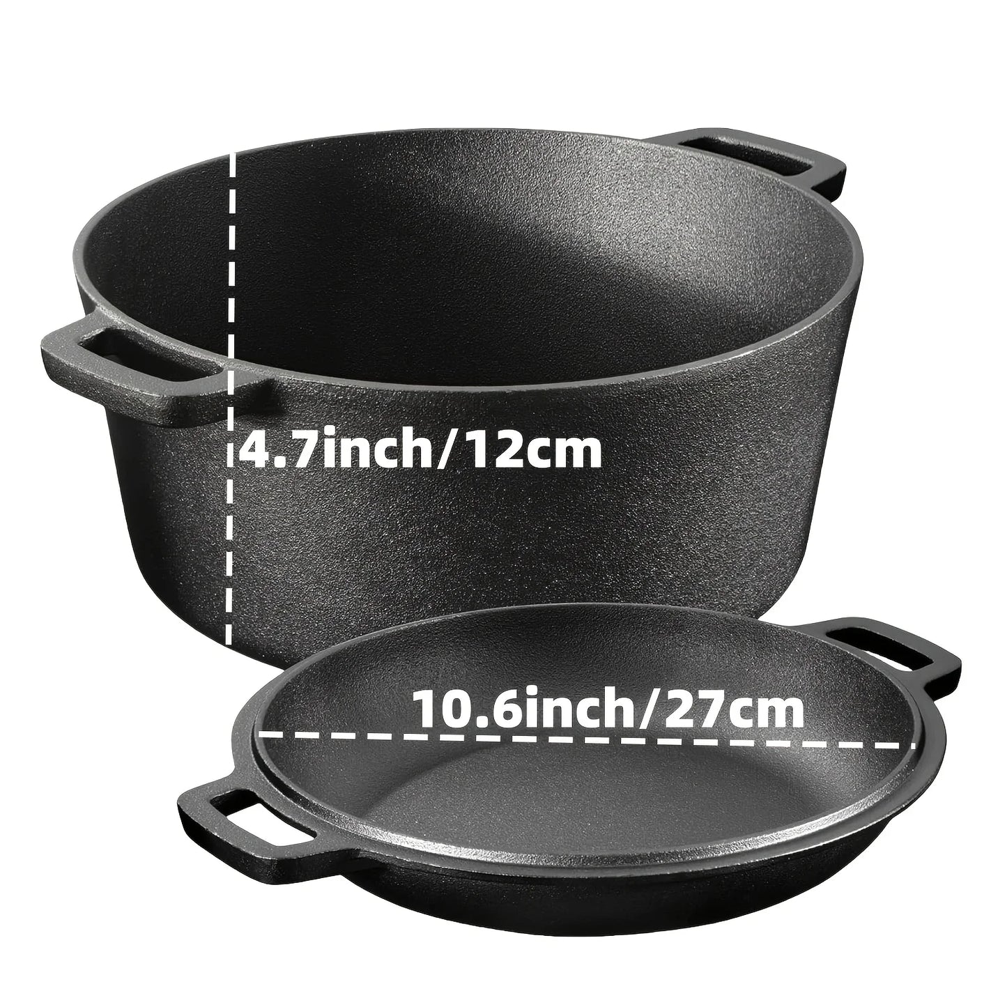 AEDG Cast Iron Skillet Set Nonstick For Oven Grill Campfire