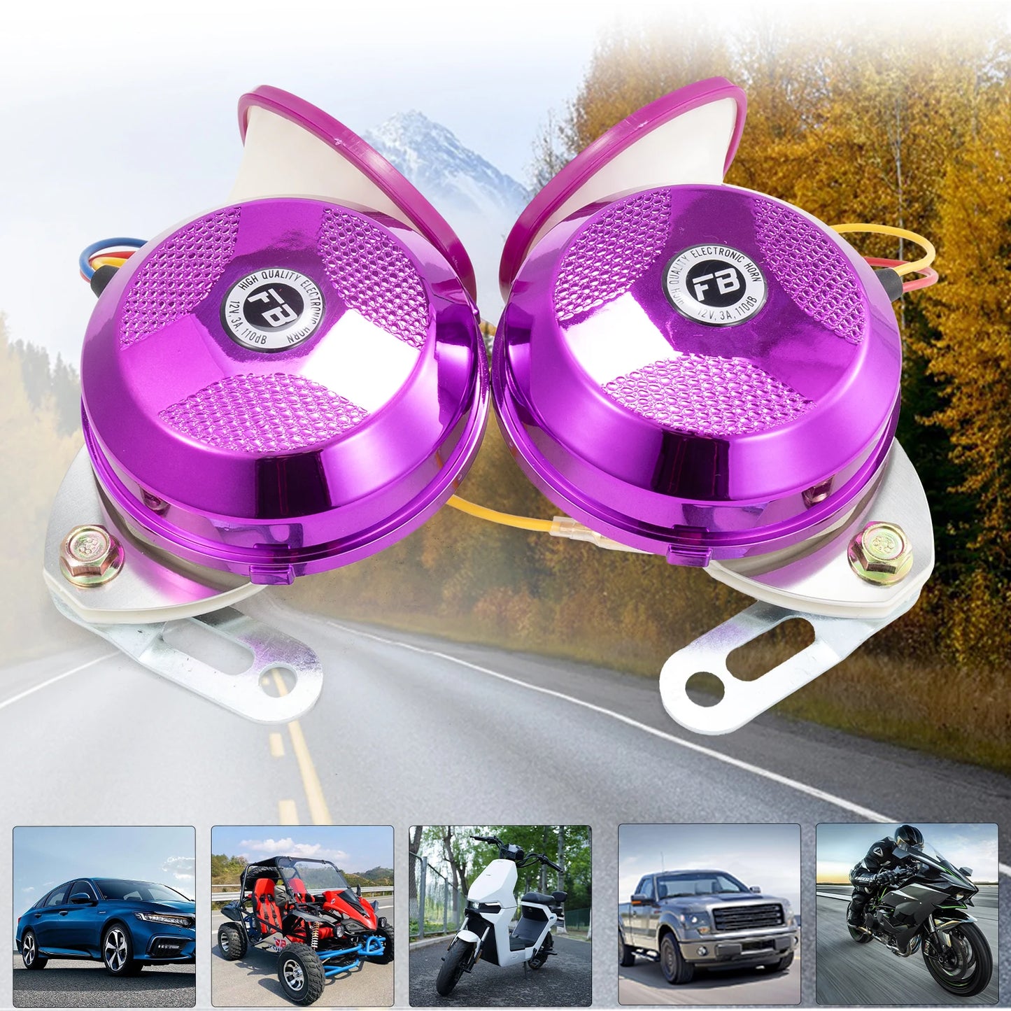 FARBIN Snail Air Horn Kit 120dB Six Tone Waterproof 12V