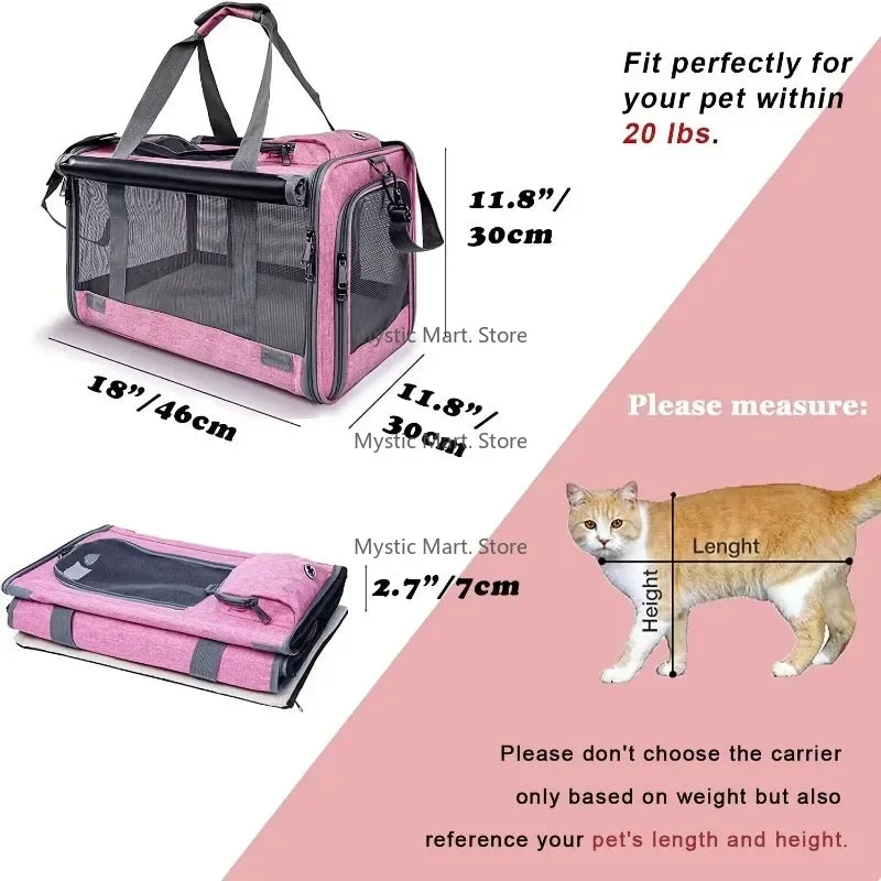 Soft Sided Airline Approved Pet Carrier For Dogs Portable Travel