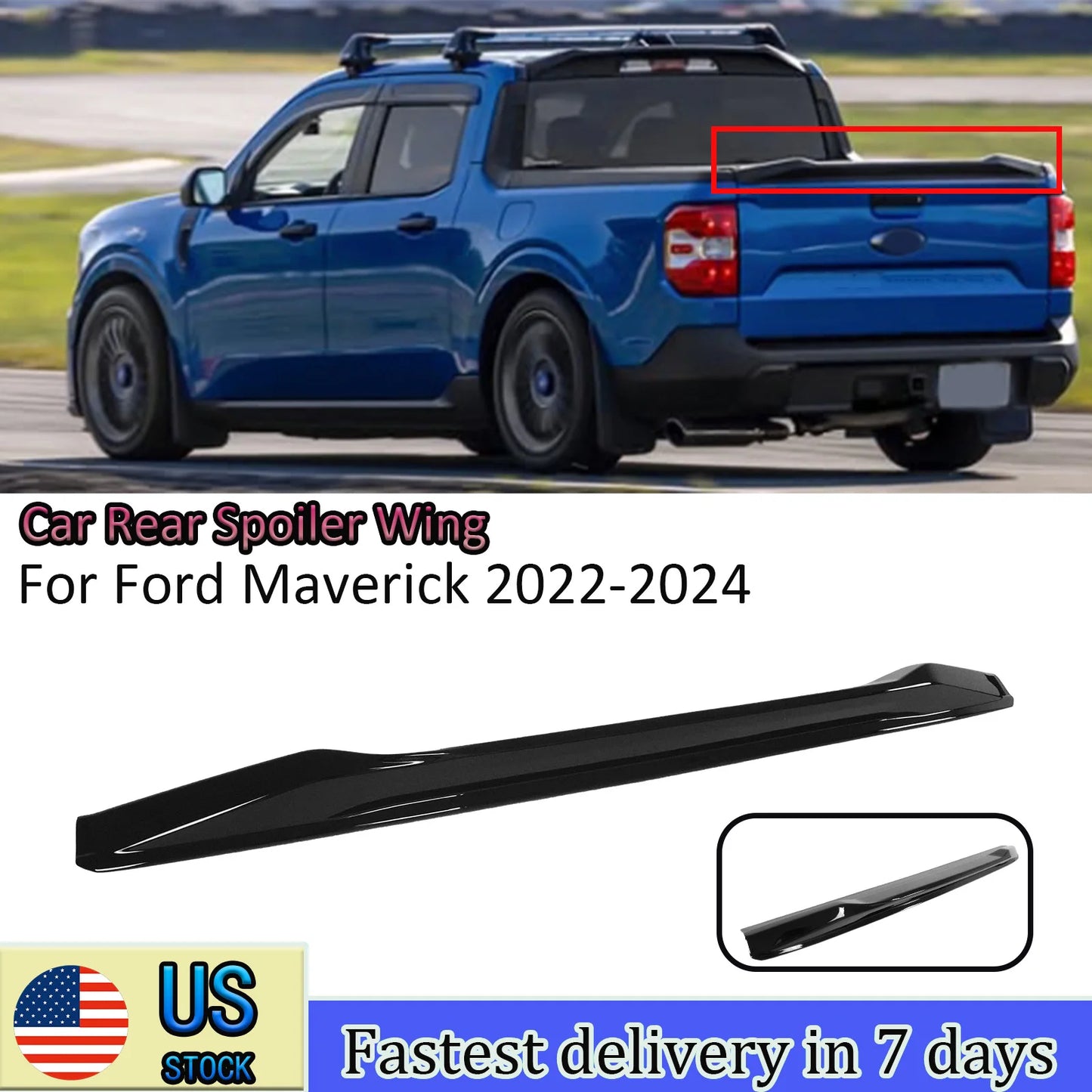 Ford Maverick Rear Spoiler Wing ABS Plastic Body Kit