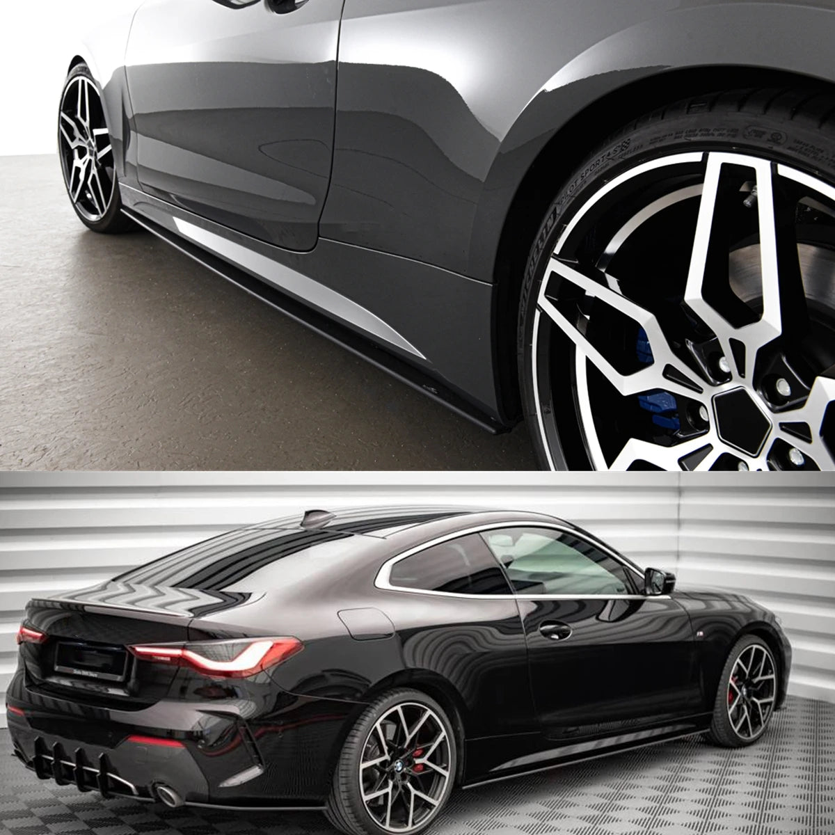 Side Skirt Extension Bumper Lip for BMW 4 Series G22 G23 420i 430i M440i M-Sport 2020 2021 2022 BodyKit Winglet Car Accessories