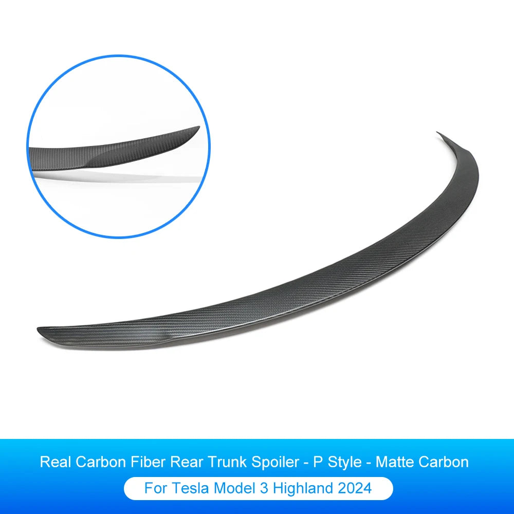 Fitment Real Carbon Fiber Rear Spoiler For Tesla Model 3