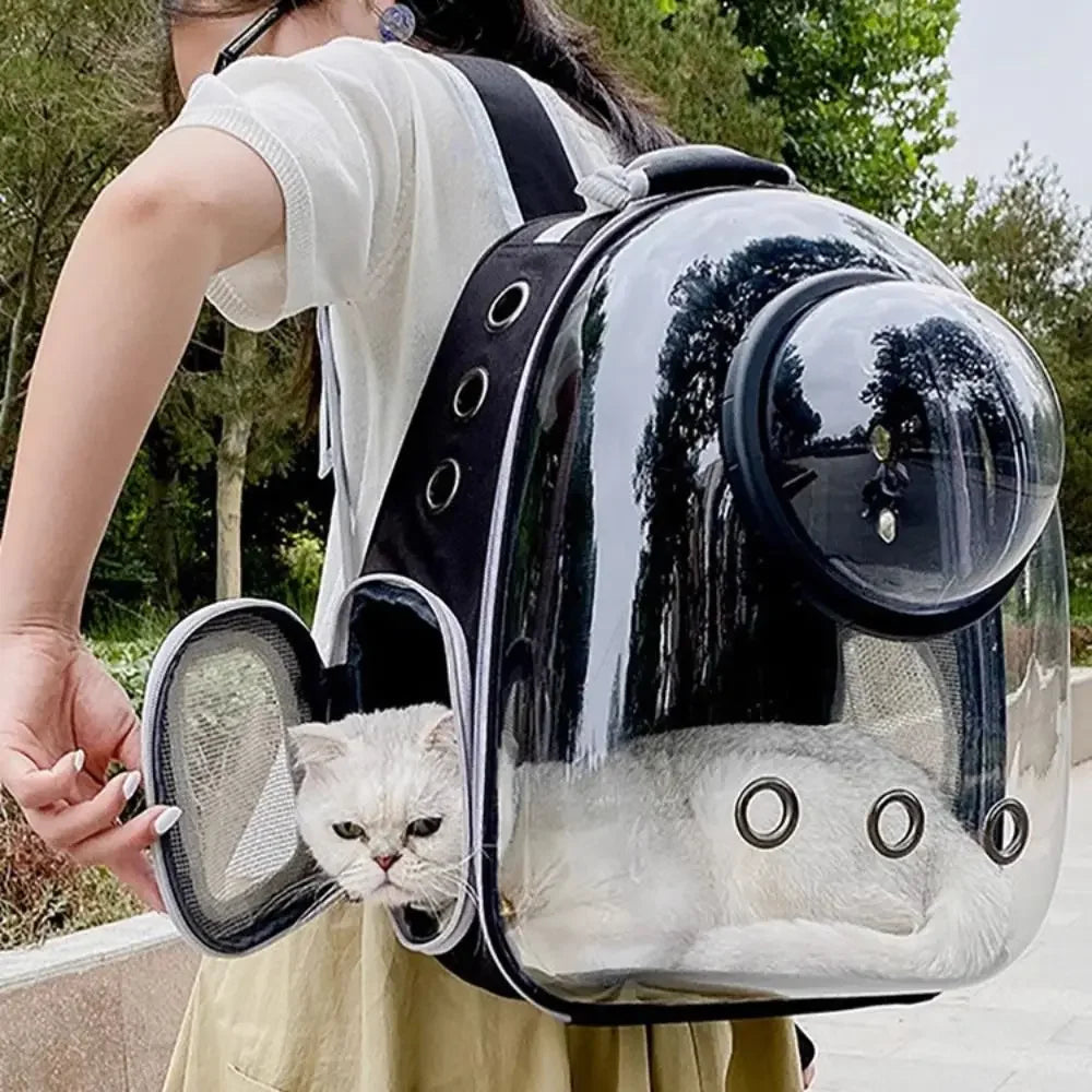 Breathable Transparent Cat Carrier Backpack Dome For Pets
