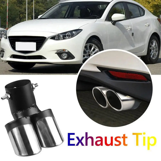 APWIKOGER Car Exhaust Muffler Tip Stainless Steel Dual Outlet Tailpipe