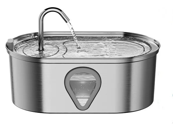 NPET Automatic Stainless Steel Cat Water Dispenser With Window