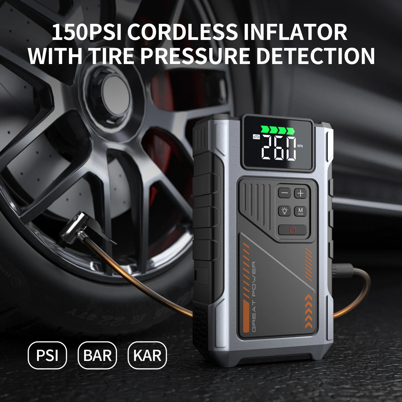 Geeneu Portable Car Jump Starter With Air Compressor 3000A