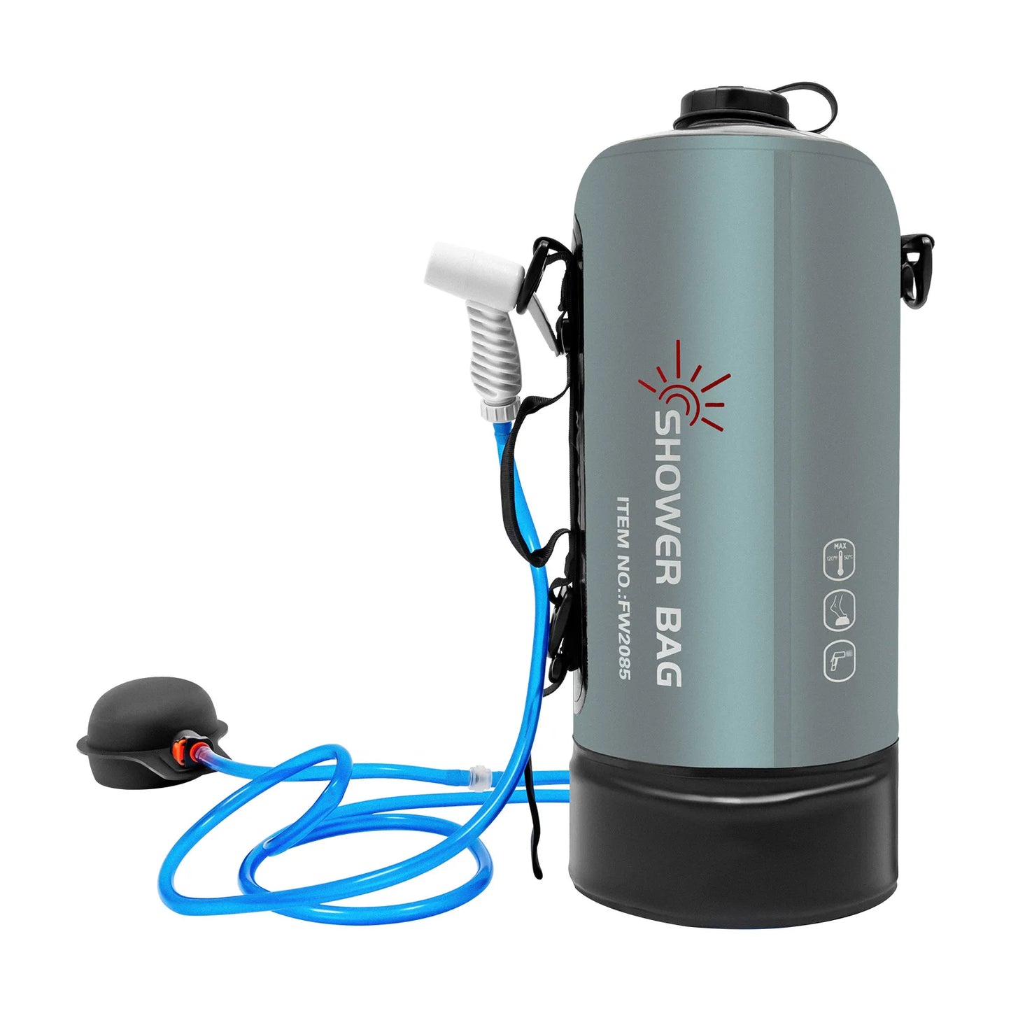Electric Camping Shower Bag With Auto Pump And Removable Hose