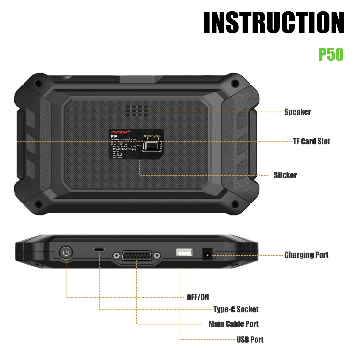 OBDSTAR P50 Airbag Reset Tool Supports 86 Brands ECU